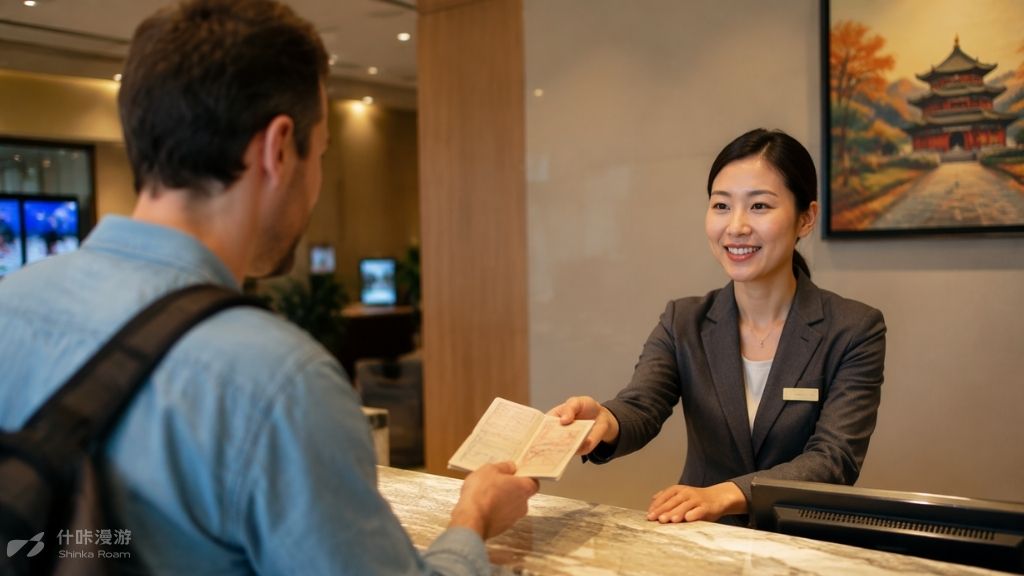 Hotel check-in in China
